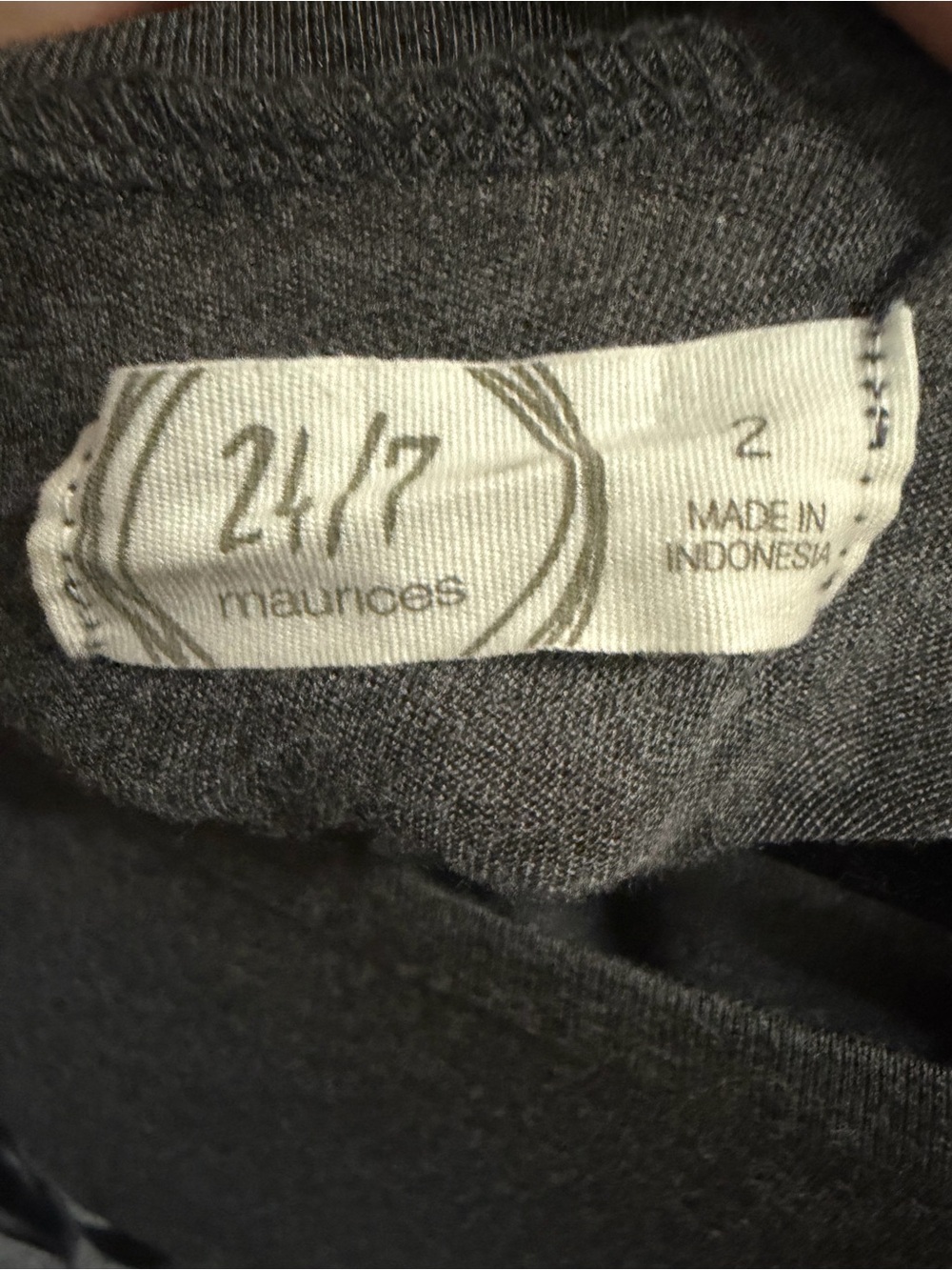 Maurices Charcoal & Light Gray Long Sleeve Top with Leopard Chevron 24/7 tee - Picture 3 of 3
